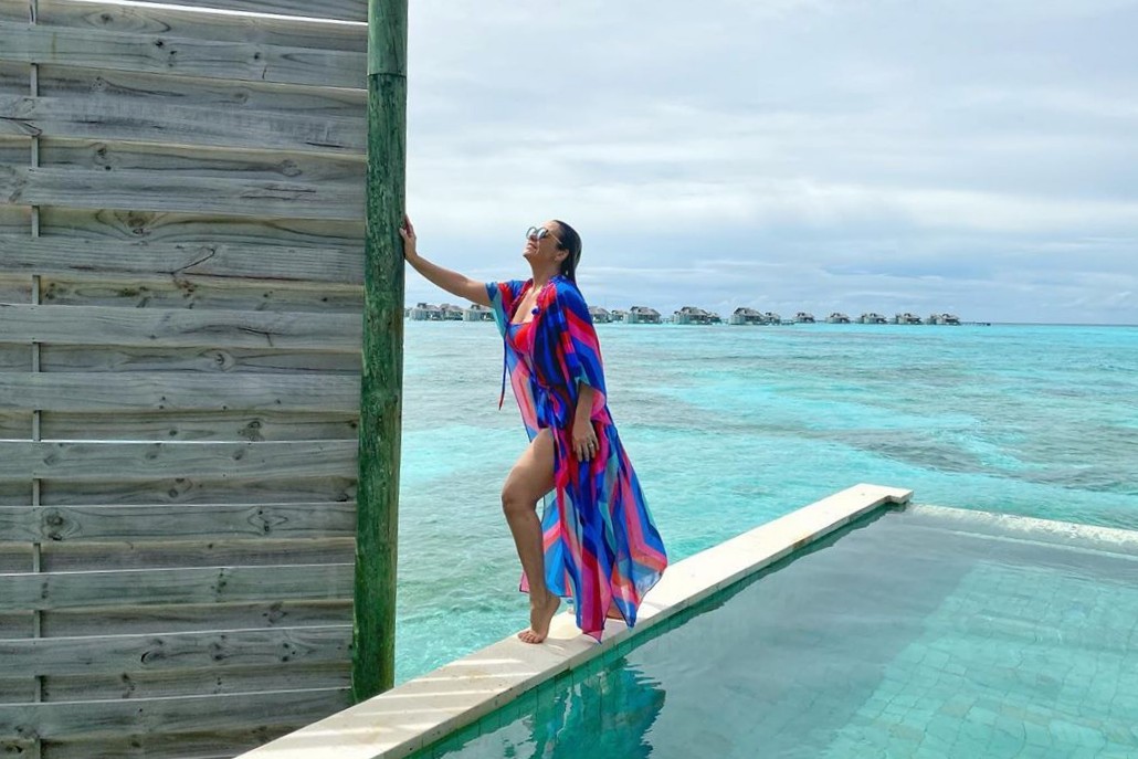 Carla Perez posa para Xanddy nas Maldivas (Foto: Xanddy)