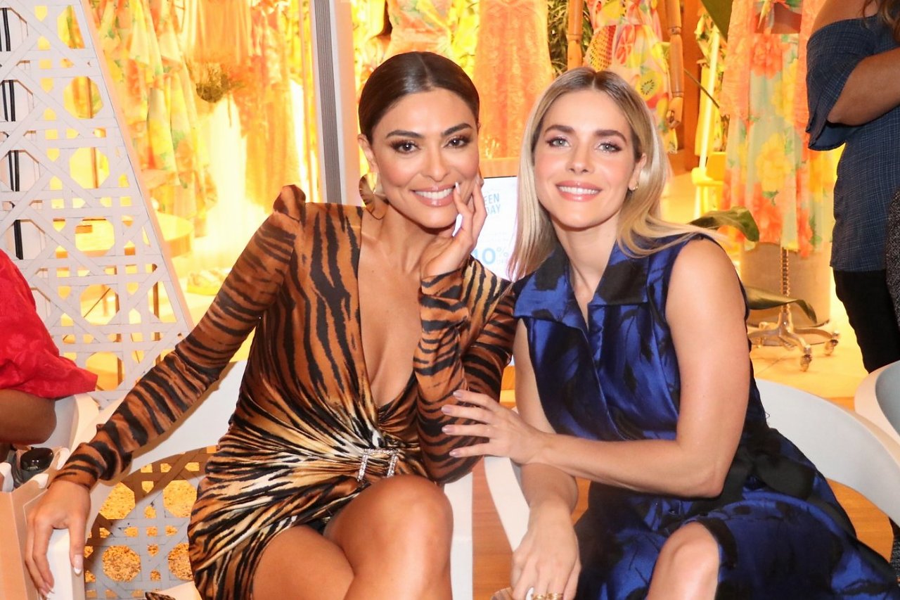 Juliana Paes e Monique Alfradique no evento da Vogue (Foto: Rogério Fidalgo/AgNews)