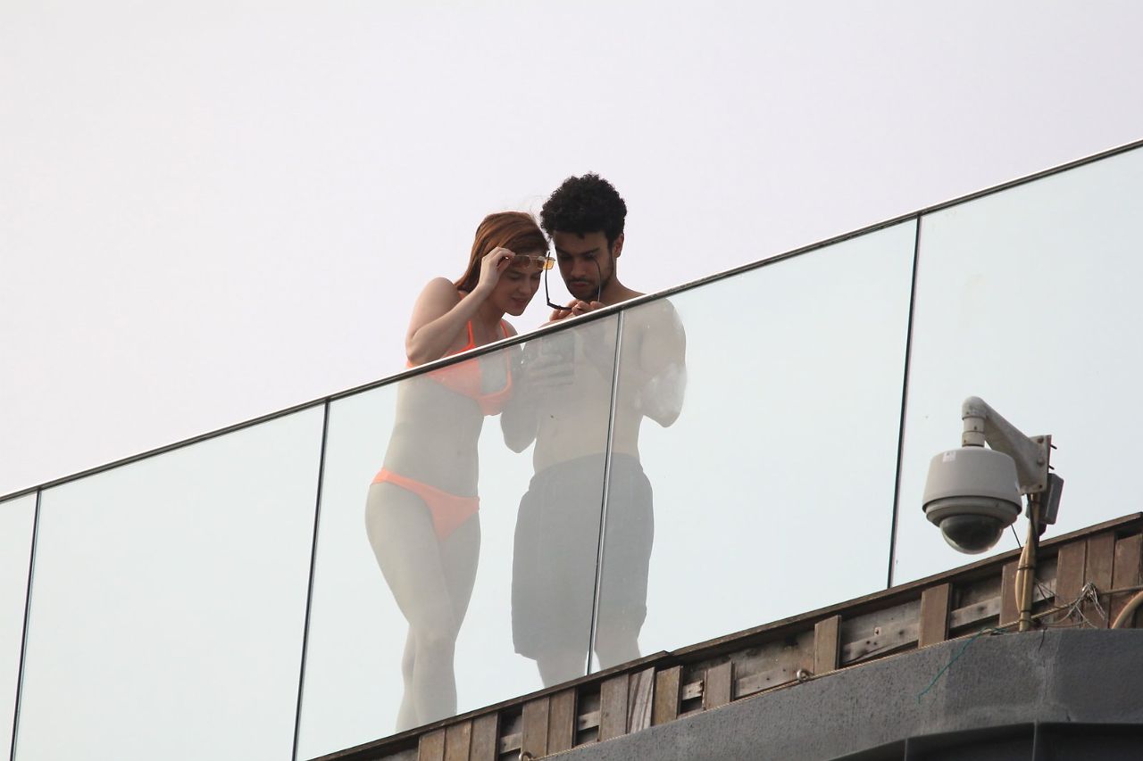 Sophia Abrahão e Sérgio Malheiros na piscina do hotel Fasano (Fotos: JC Pereira/AgNews)