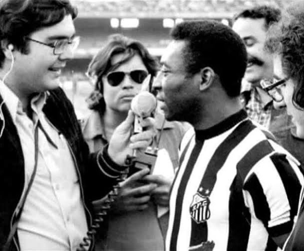 Faustão entrevistando Pelé (Foto: reprodução/Instagram)