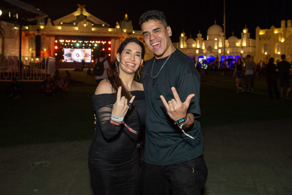 Daniele Hypólito e Fábio Castro posam no Rock in Rio 2026